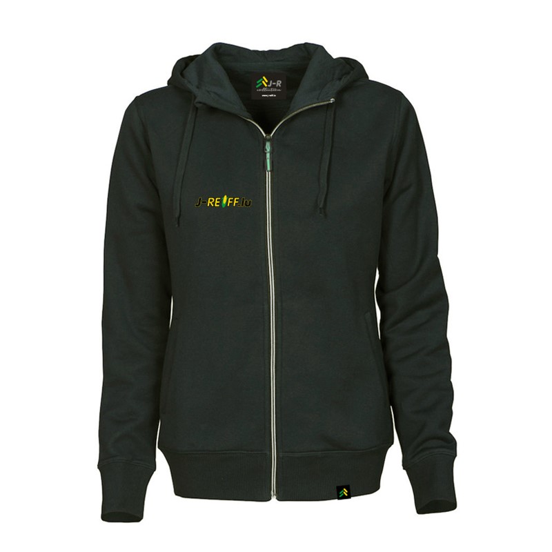 Hooded jacket with logo in black Lady